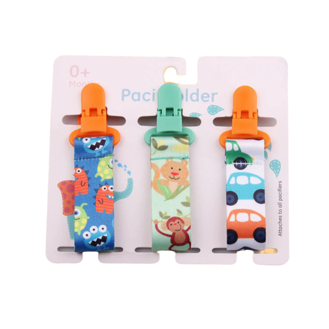 Set 3 Catene Ciuccio - Macchina/Scoiattolo/Mostriciattoli