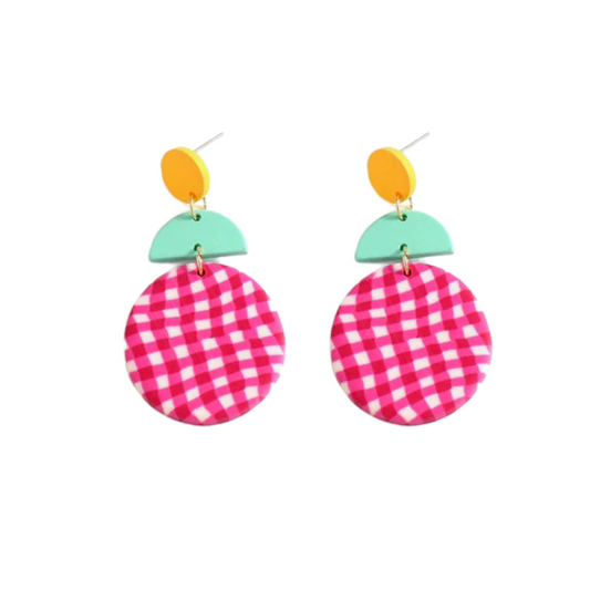 Orecchini Argilla Polimerica - Retrò Quadretti