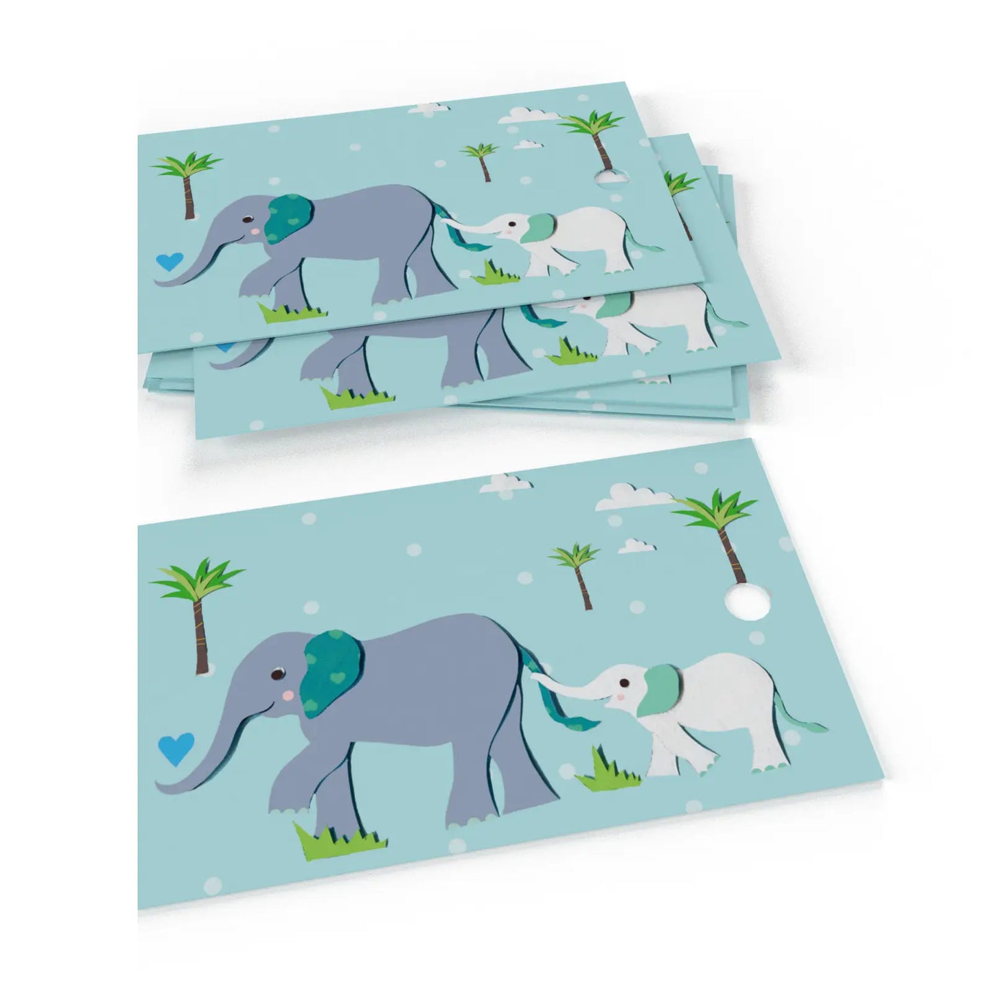 Carta Regalo con Etichetta - Elefanti