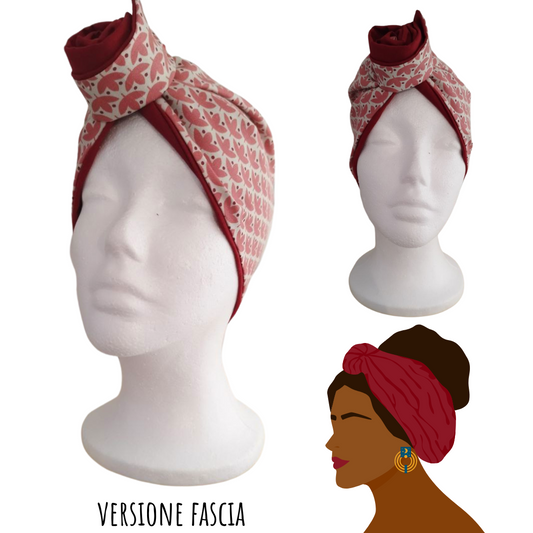 Fascia-Turbante Modellabile Handmade - Foglie