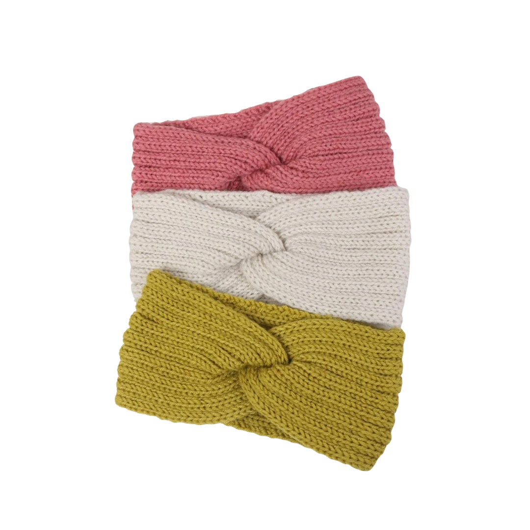 Set 3 Fasce Capelli - Verde/Panna/Rosa