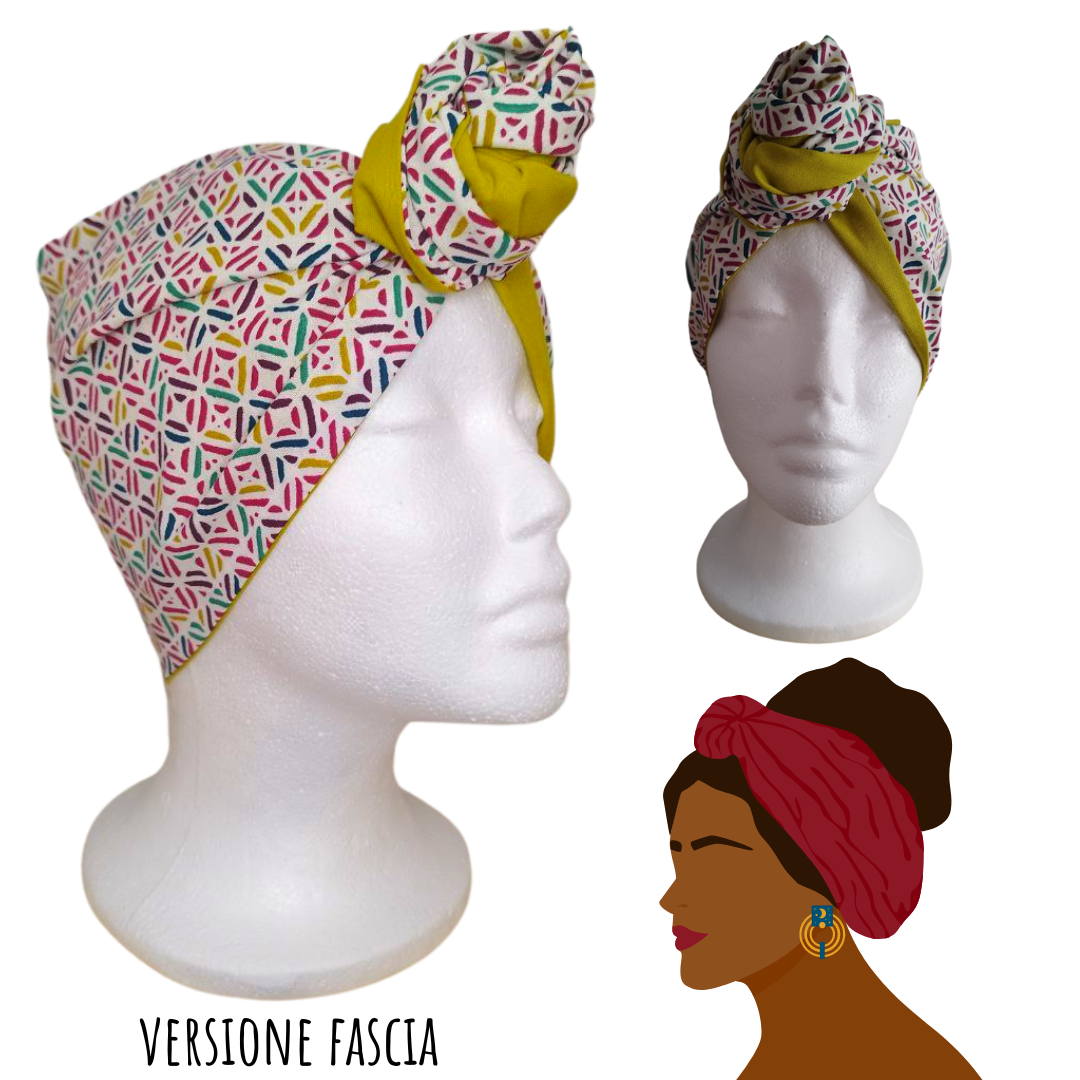 Fascia-Turbante Modellabile Handamade - Astratta