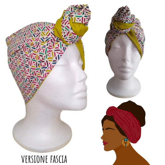 Fascia-Turbante Modellabile Handamade - Astratta