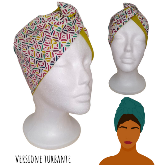 Fascia-Turbante Modellabile Handamade - Astratta