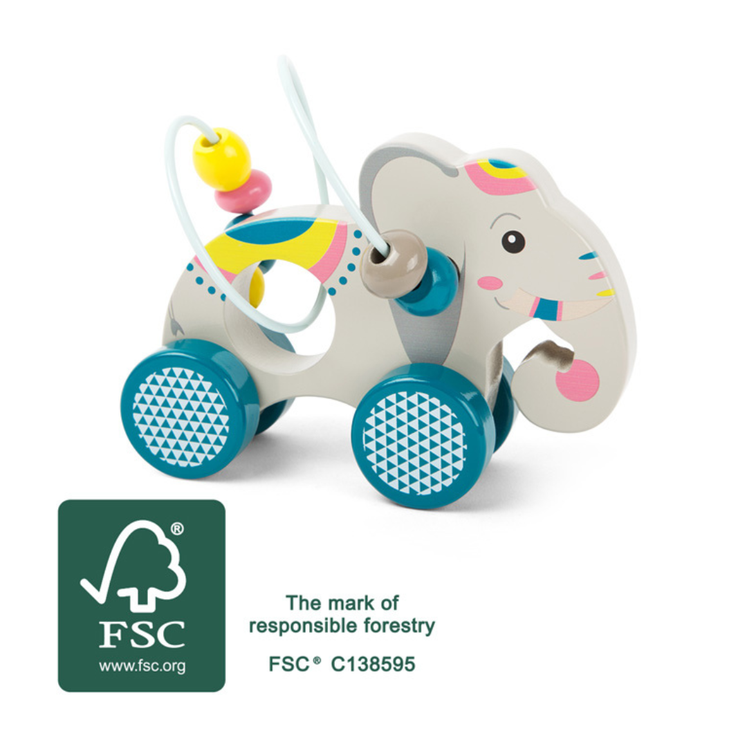 Giochi di Legno - Elefante da Spingere