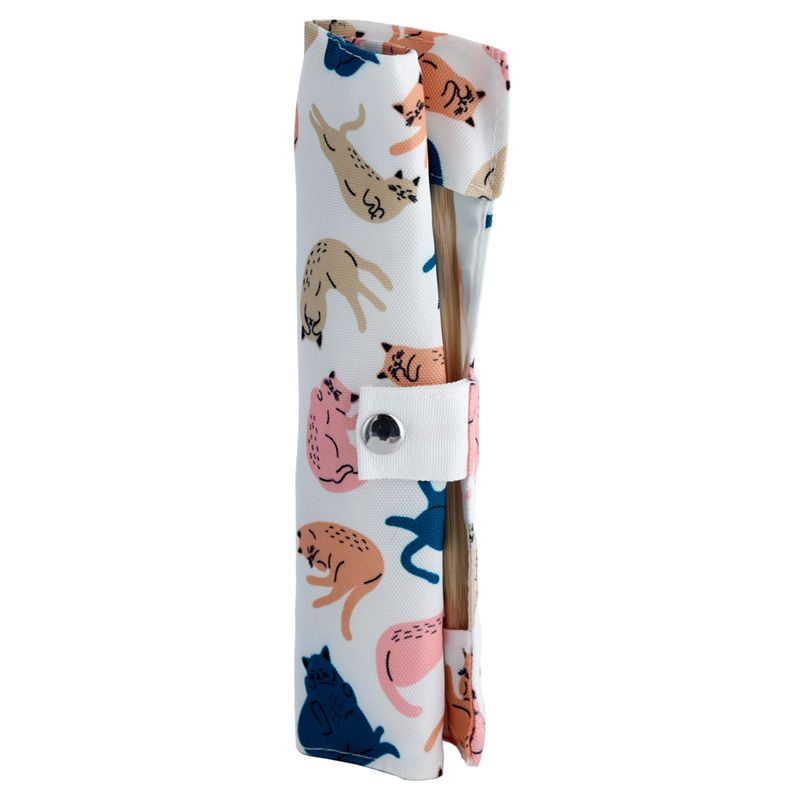 Set Posate Bambù con Custodia Lavabile - Gatti