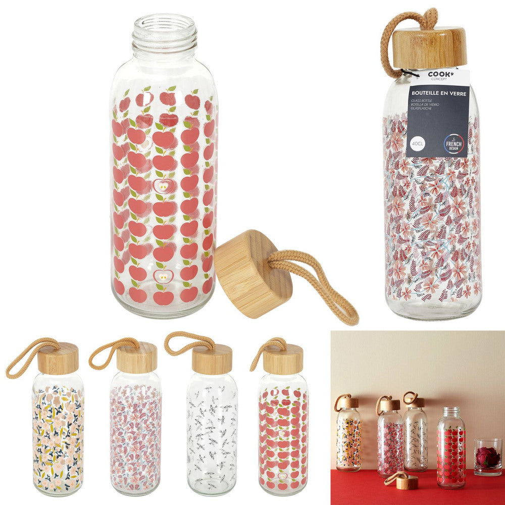 Borraccia Vetro 400ml - Quattro Fantasie