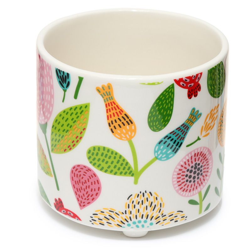 Vaso in Ceramica - Fiori e Foglie