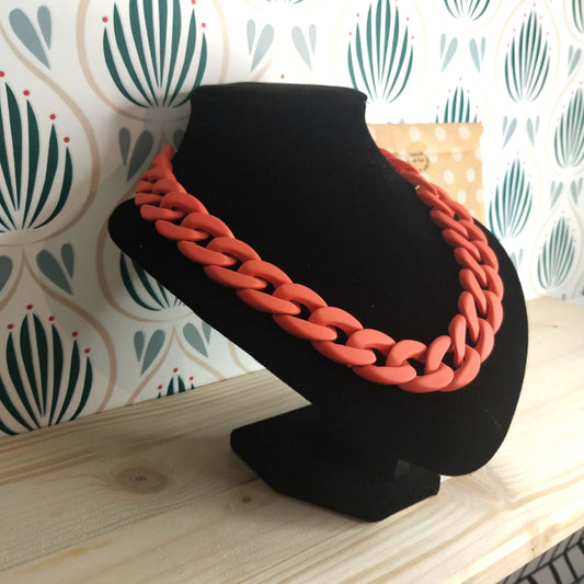 Collana in Resina a Catena - Rosso Mattone