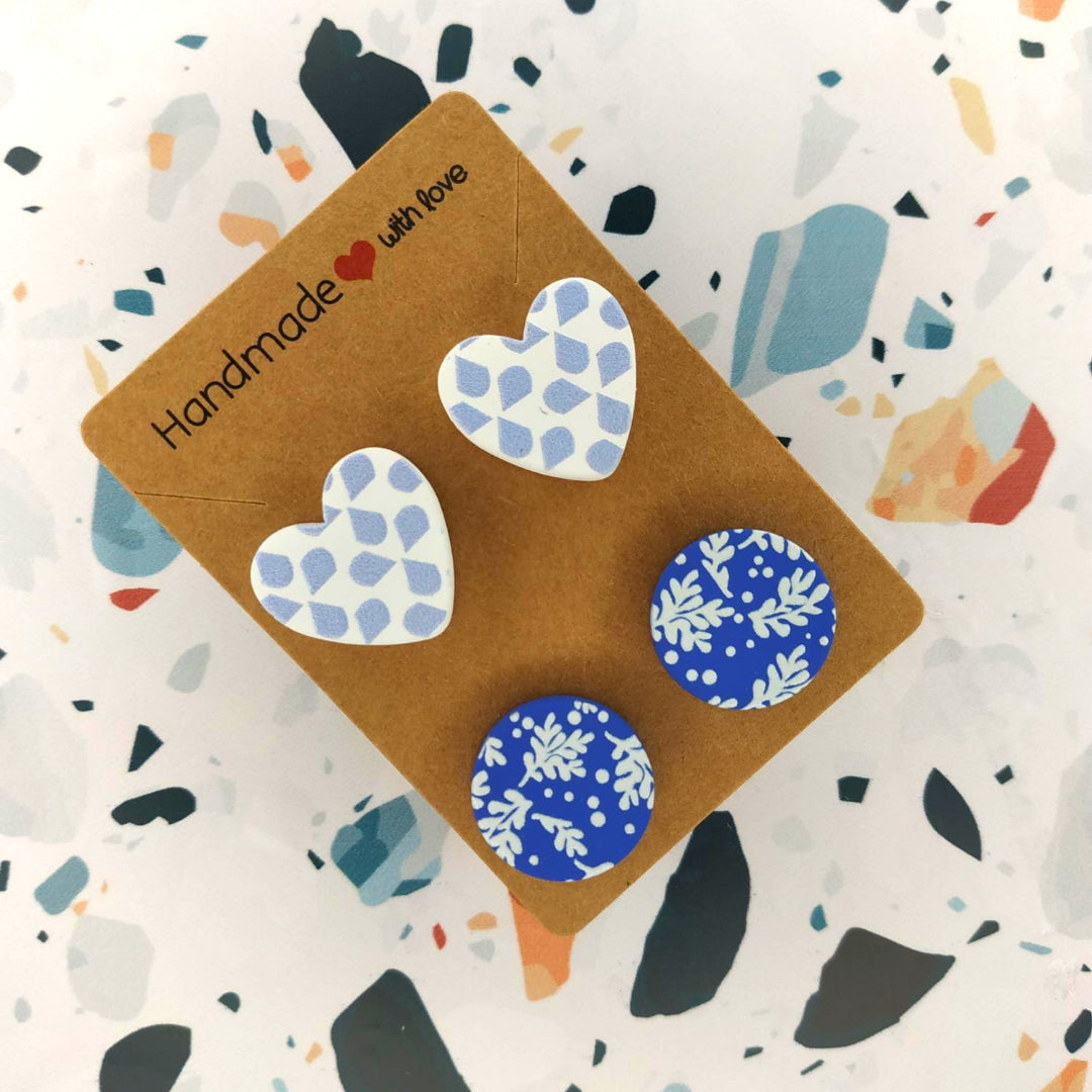 Orecchini in Resina - Cuore e Cerchio Foglie