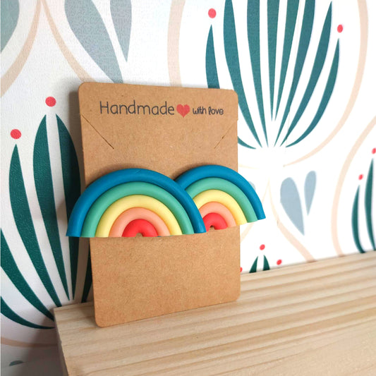 Orecchini Argilla Polimerica - Arcobaleno Azzurro