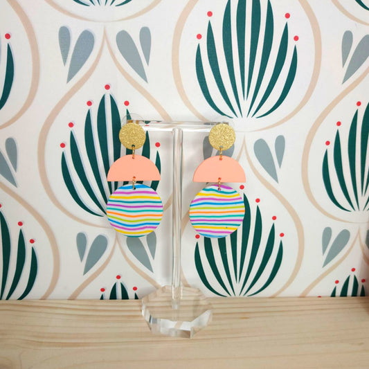 Orecchini Argilla Polimerica - Retrò Righe