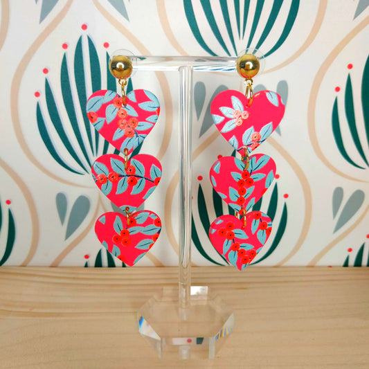 Orecchini in Resina - Cuore e Fiori
