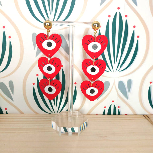 Orecchini in Resina - Cuore e Occhio