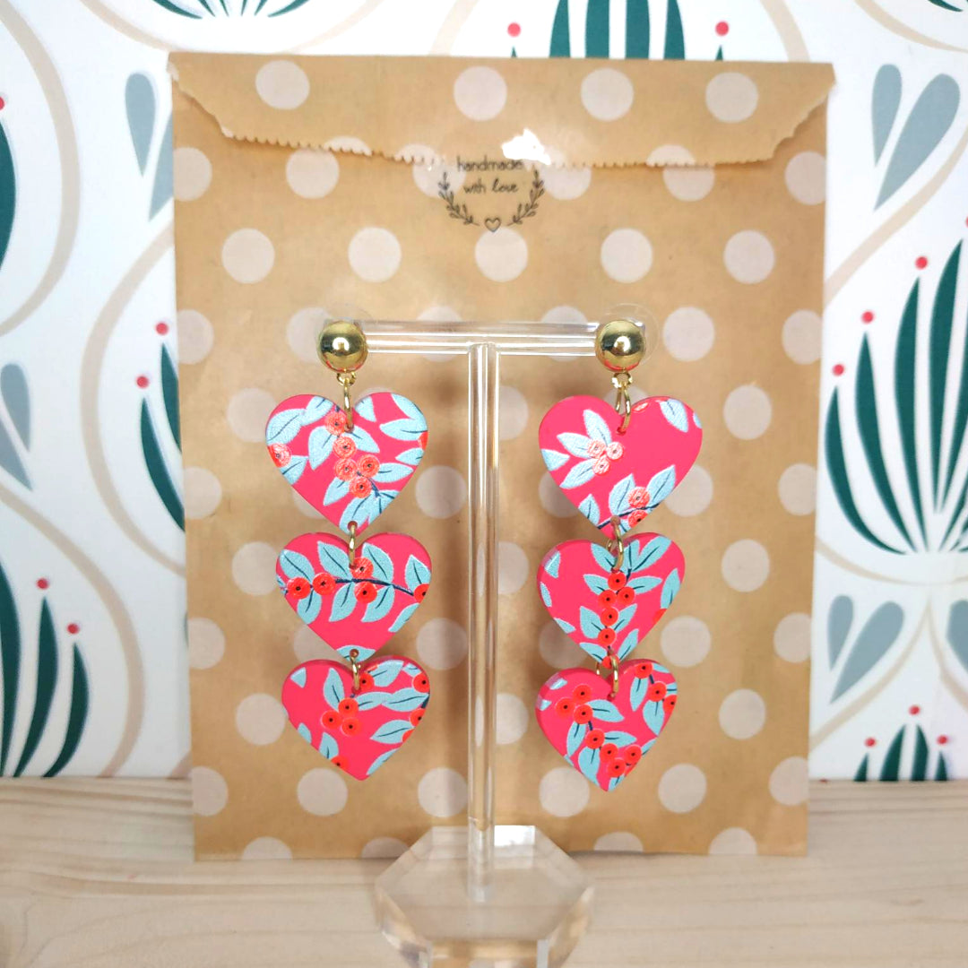Orecchini in Resina - Cuore e Fiori