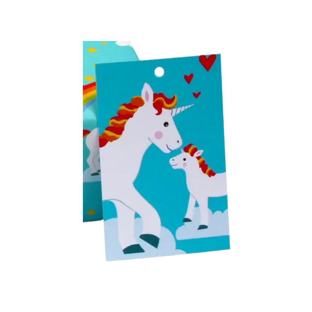 Carta Regalo con Etichetta - Arcobaleni e Unicorni