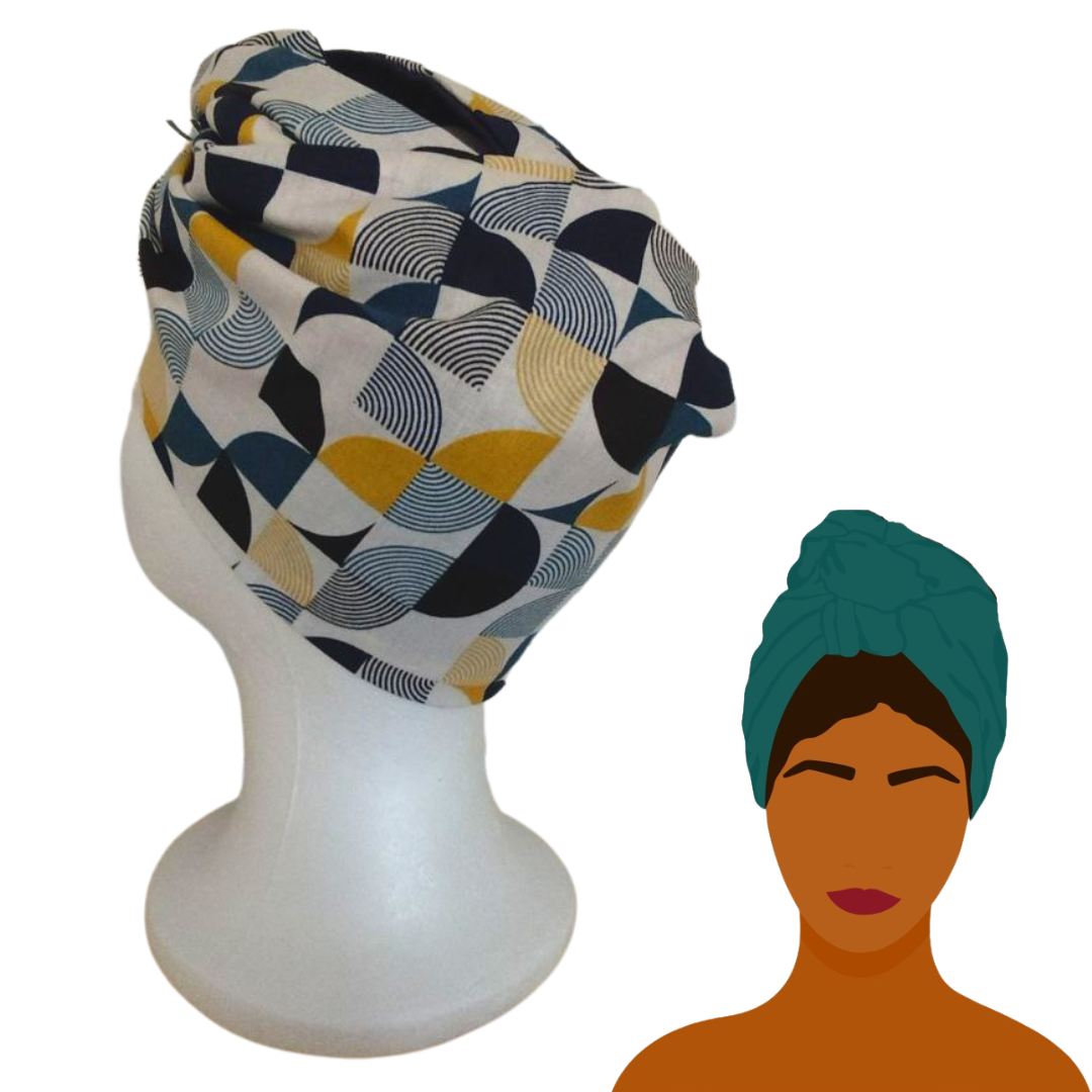 Fascia-Turbante Modellabile Handmade - Retrò Blu