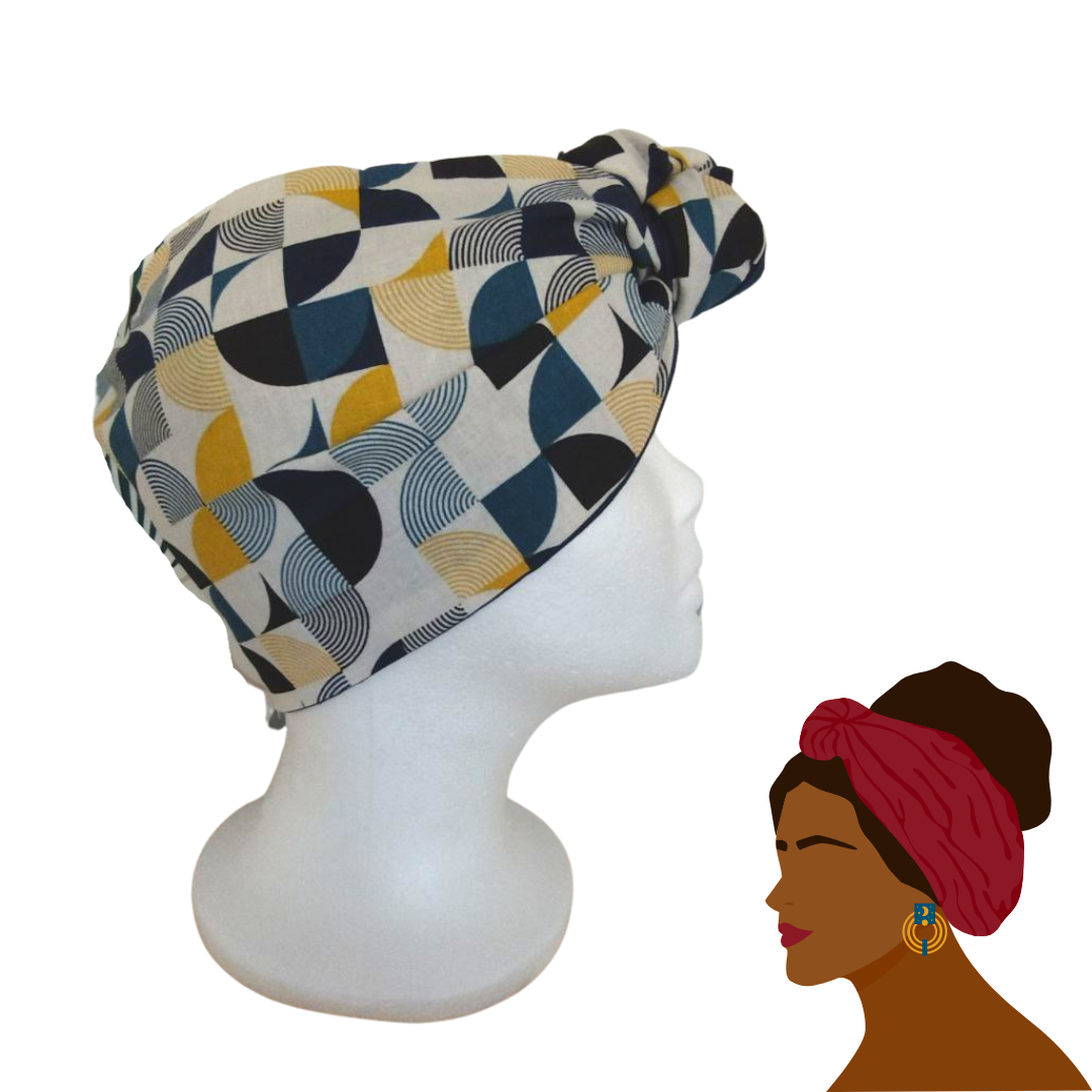 Fascia-Turbante Modellabile Handmade - Retrò Blu