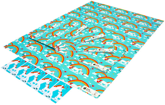 Carta Regalo con Etichetta - Arcobaleni e Unicorni