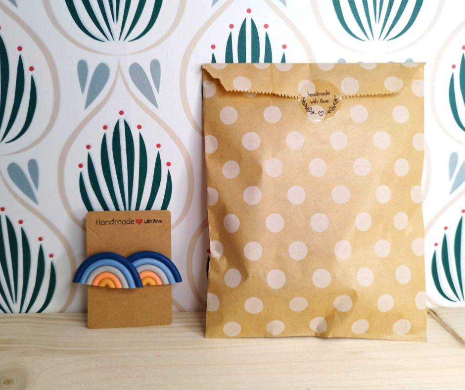 Orecchini Argilla Polimerica - Arcobaleno Blu