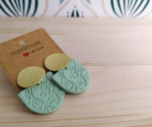 Orecchini Argilla Polimerica - Floreale Salvia