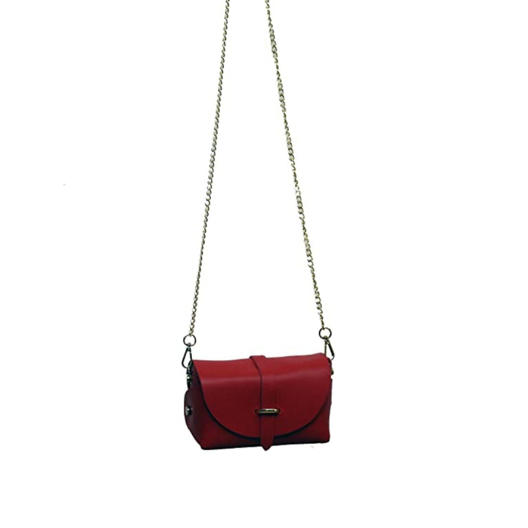 Borsa Mini Vera Pelle - Rosso
