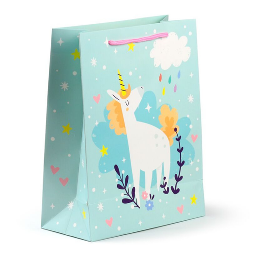 Busta Regalo con Etichetta Unicorni - Taglia L