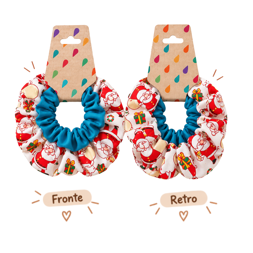 Scrunchies Natalizi Coppia - Babbo Natale