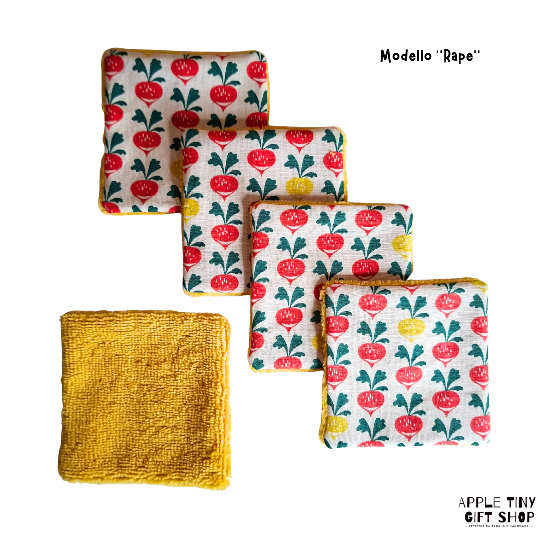 Set 5 Dischetti Struccanti Riutilizzabili Handmade - Rape