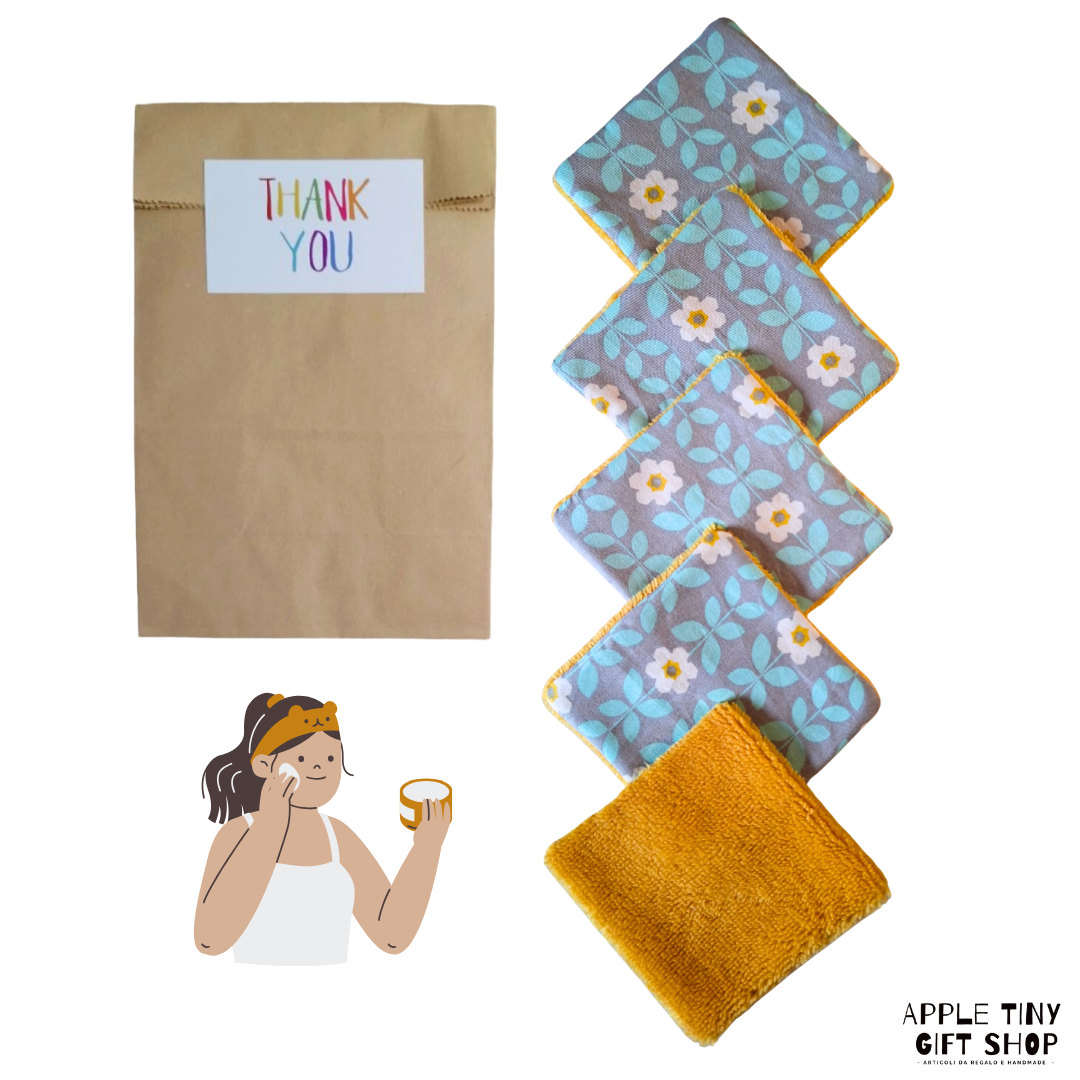 Set 5 Dischetti Struccanti Riutilizzabili Handmade - Margherite Vintage