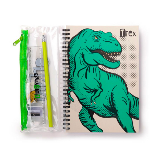 Set Scuola Quaderno e Accessori - Dinosauro