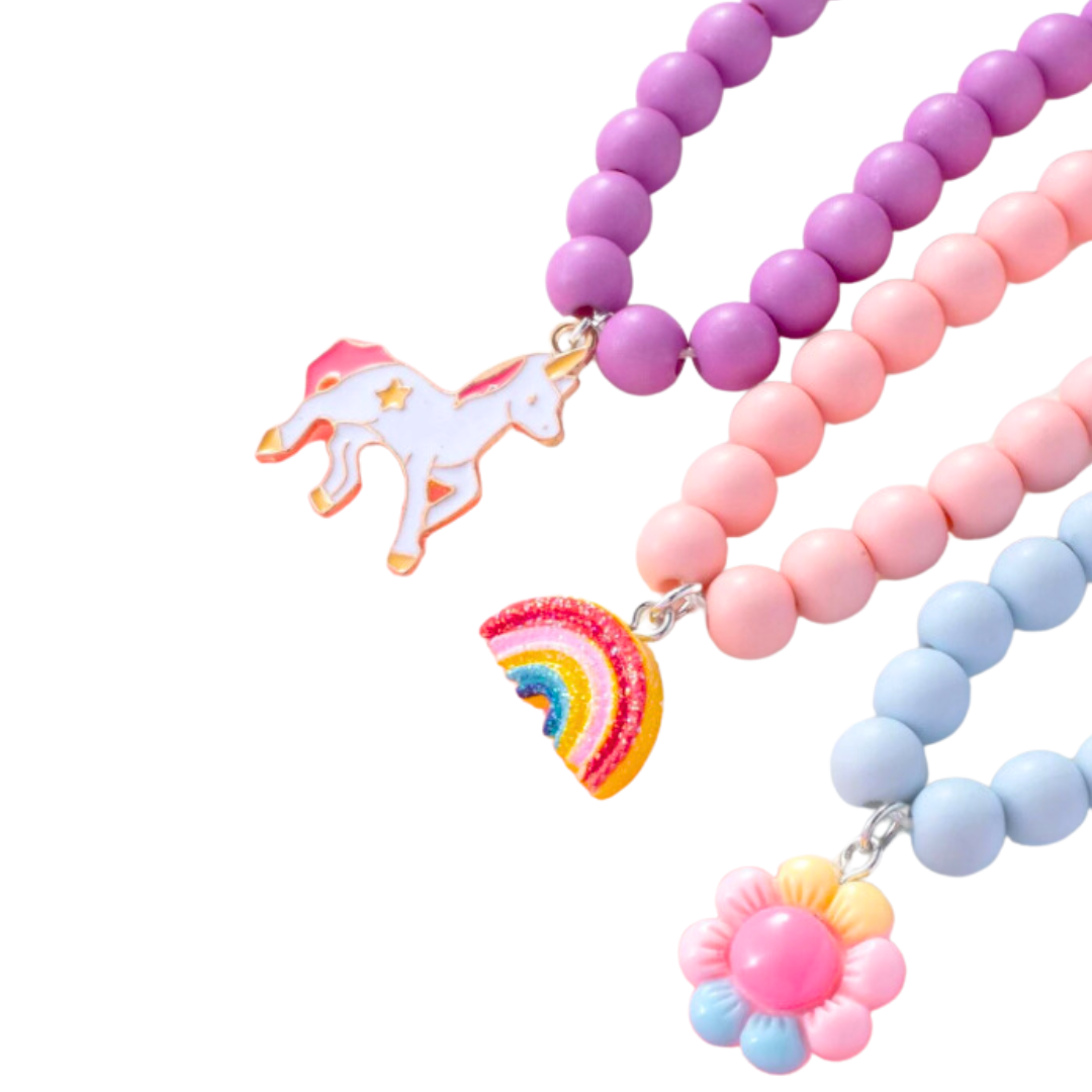 Set Collane Bambina - Unicorno/Fiore/Arcobaleno