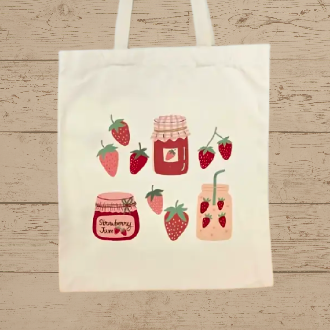 Borsa Shopper Tela - Fragole