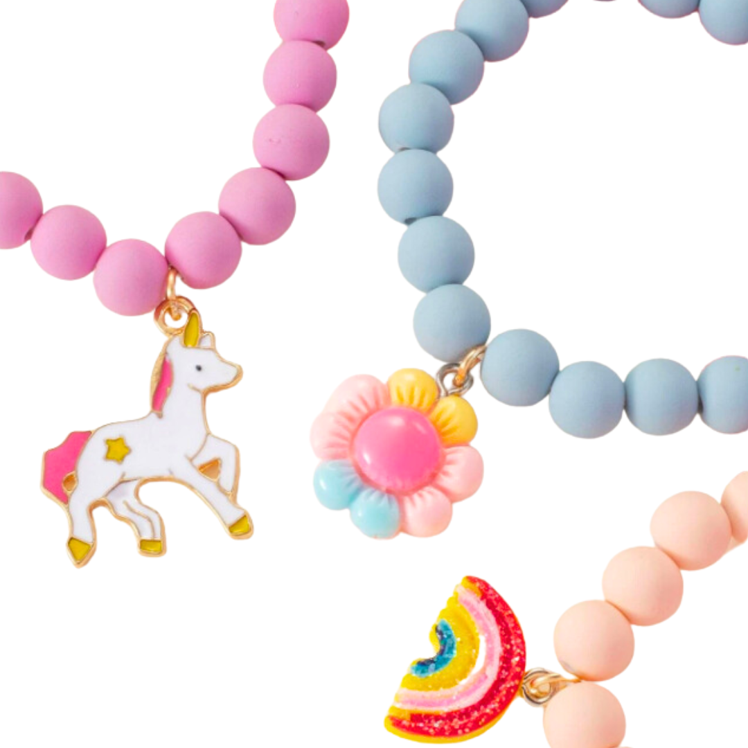 Set Bracciali Bambina - Unicorno/Fiore/Arcobaleno