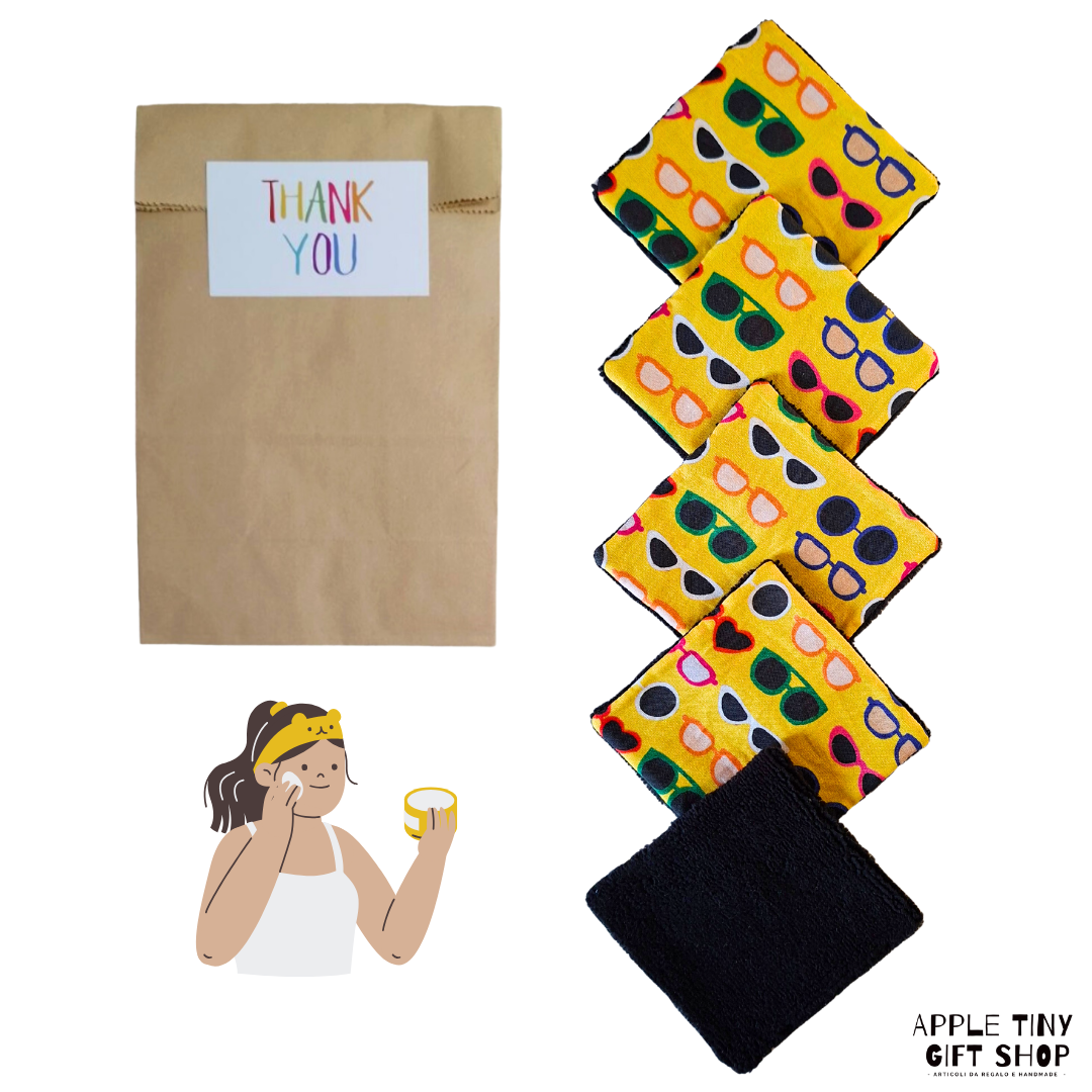 Set 5 Dischetti Struccanti Riutilizzabili Handmade - Occhiali da Sole