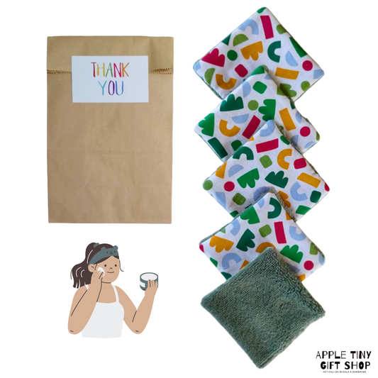 Set 5 Dischetti Struccanti Riutilizzabili Handmade - Astratto Verde