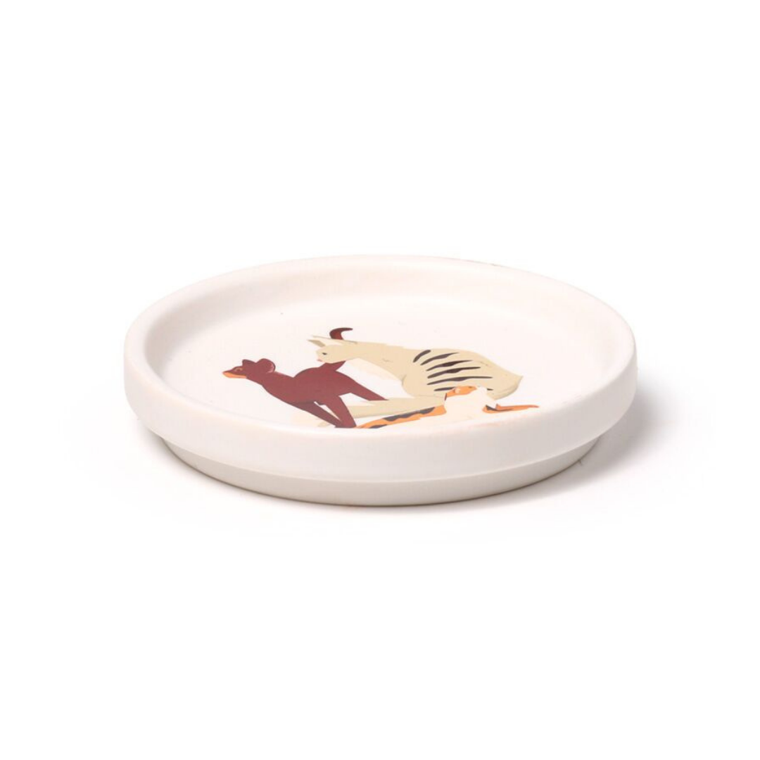 Tazza in Porcellana e Sottobicchiere/Coperchio - Gatti