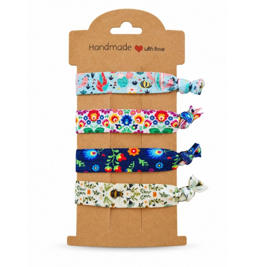Set 4 Elastici Fantasia Handmade - Piante e Fiori