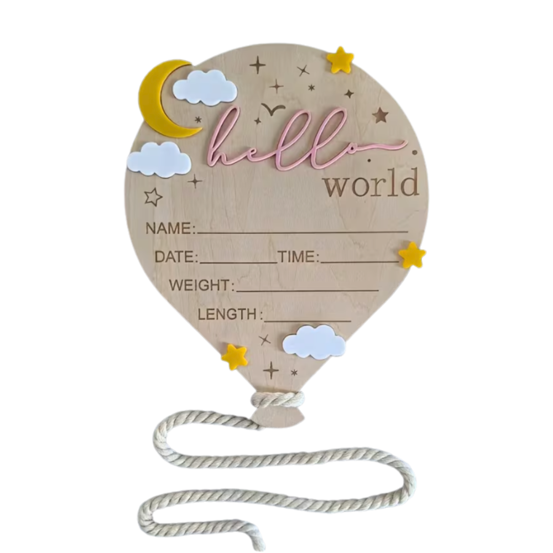 Decorazione Legno Nascita - Neonata