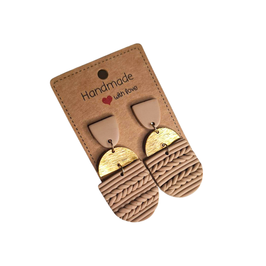 Orecchini Argilla Polimerica - Intreccio BEIGE