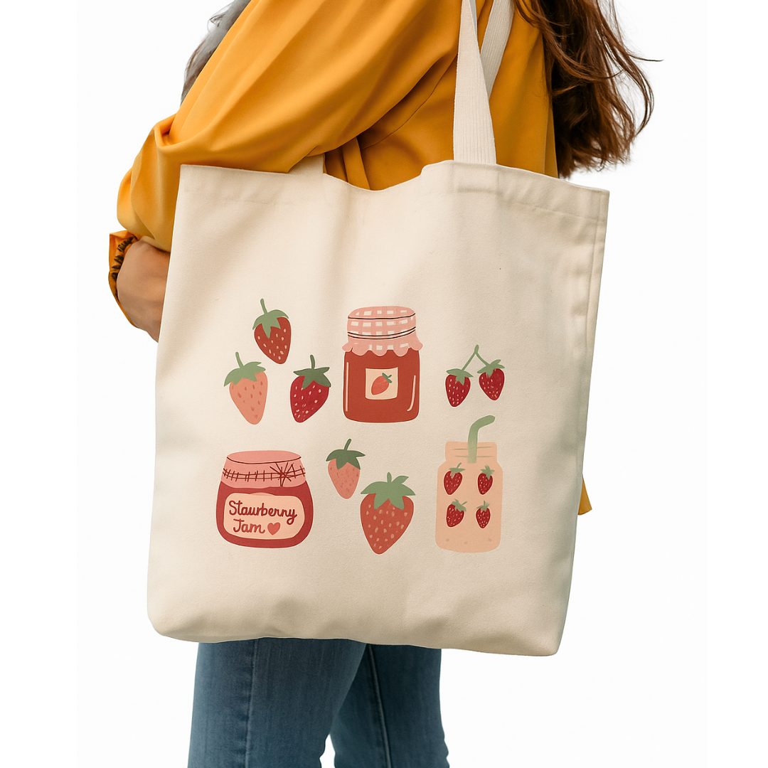 Borsa Shopper Tela - Fragole
