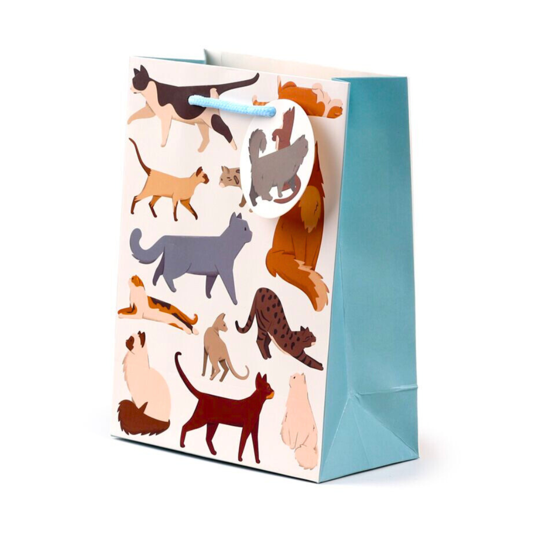 Busta Regalo con Etichetta Gatti - Taglia M