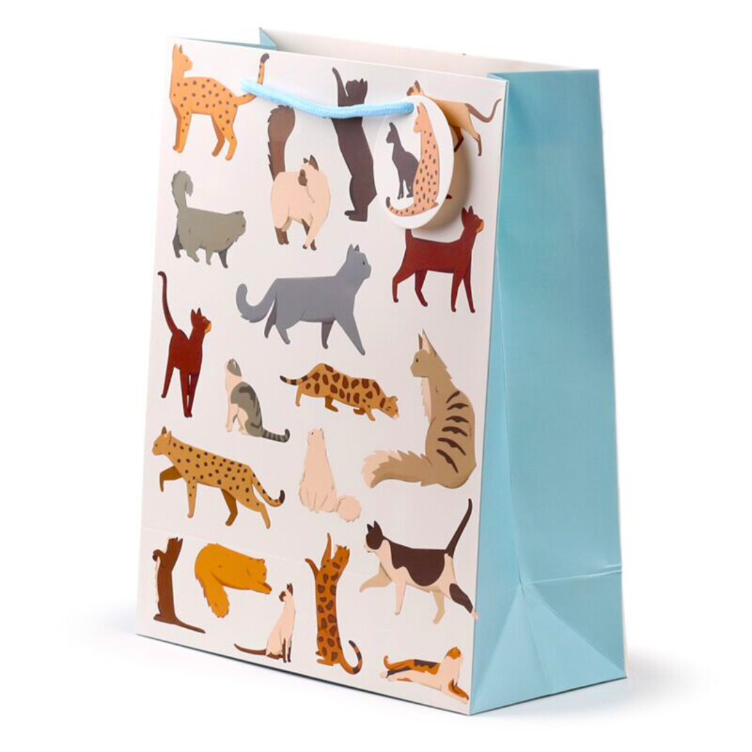 Busta Regalo con Etichetta Gatti - Taglia L