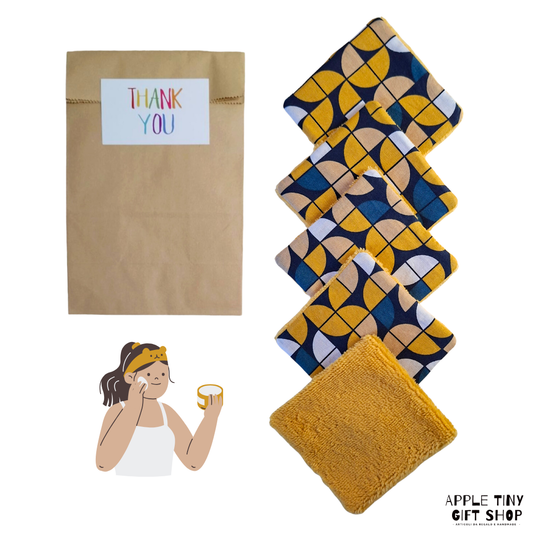 Set 5 Dischetti Struccanti Riutilizzabili Handmade - Retrò Blu