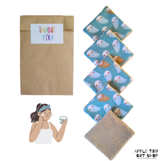 Set 5 Dischetti Struccanti Riutilizzabili Handmade - Gufetti