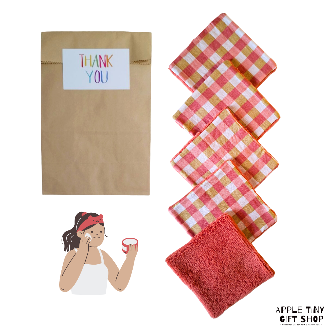 Set 5 Dischetti Struccanti Riutilizzabili Handmade - Quadretti