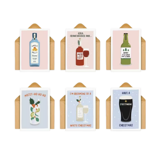 Biglietto Auguri Natale - ''Gold Frankincense and... Merlot''