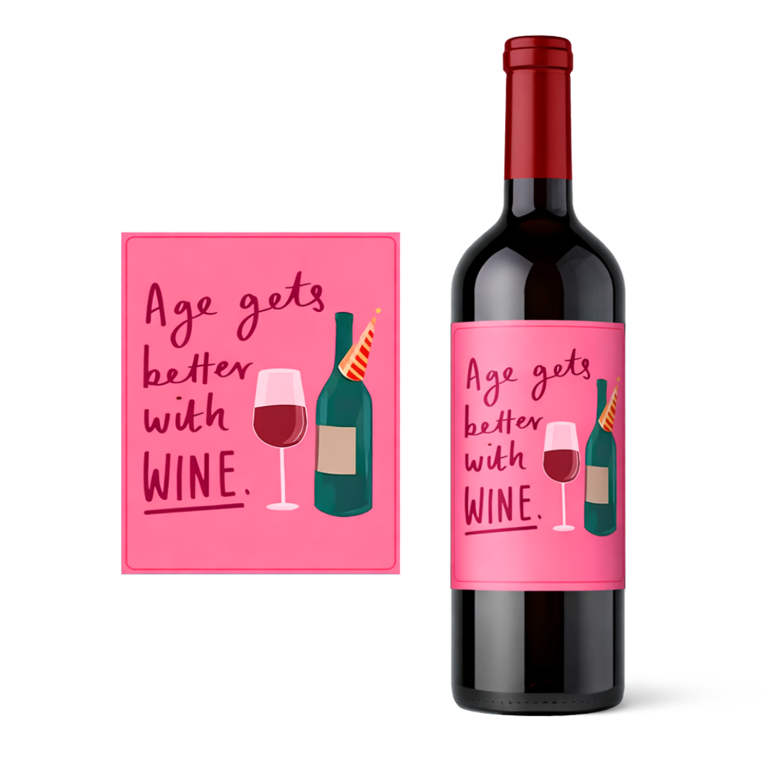 Etichetta Adesiva Bottiglie - Age Gets Better With Wine