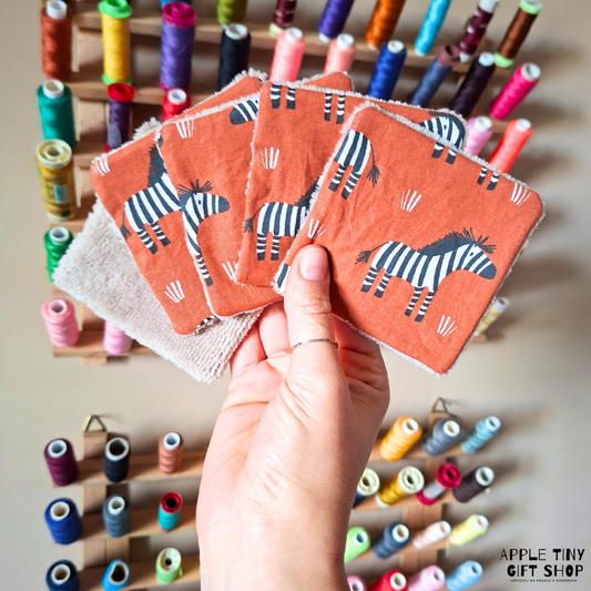Set 5 Dischetti Struccanti Riutilizzabili Handmade - Zebre
