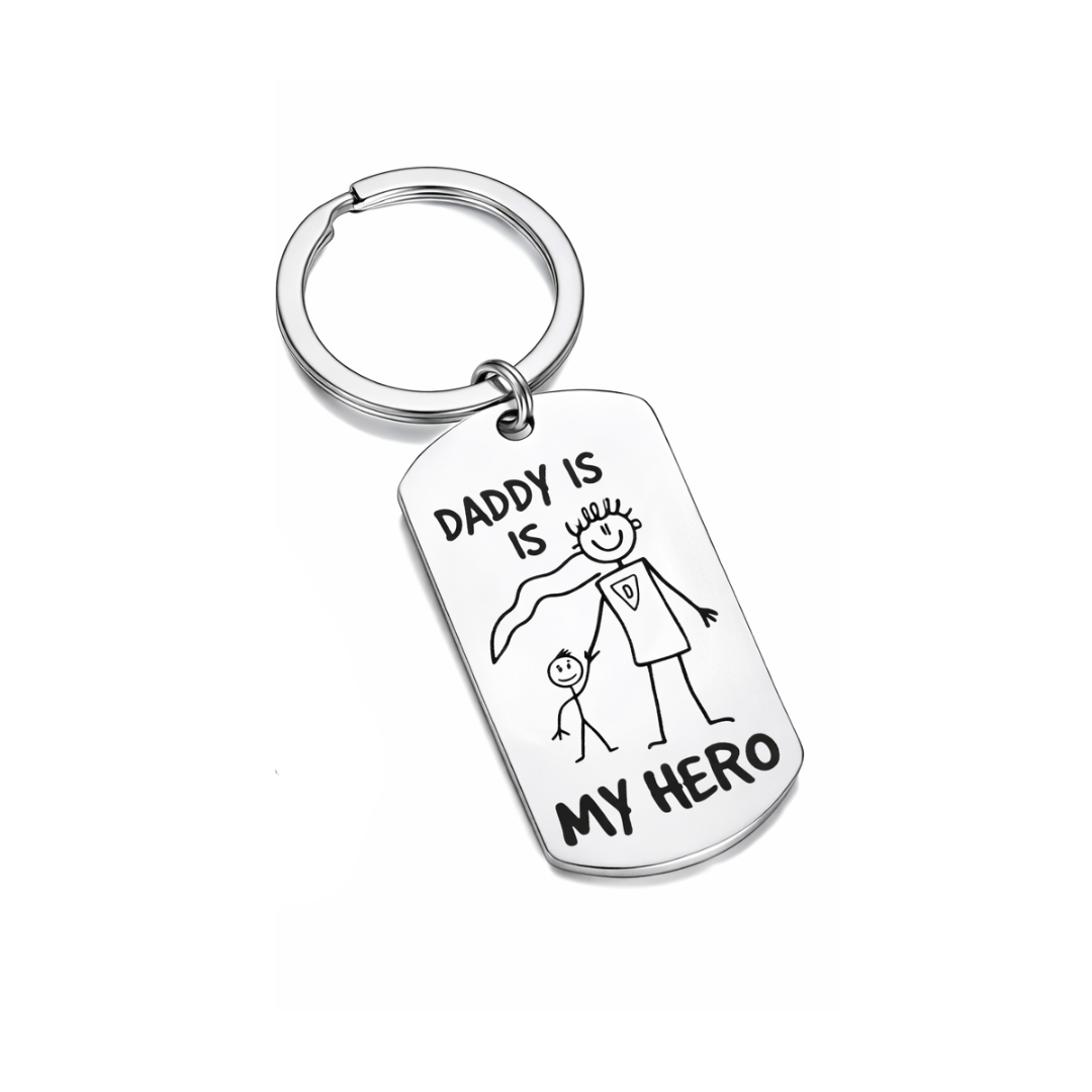 Portachiavi Papà - Daddy Is My Hero